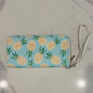 Pineapple Print Wristlet Wallet